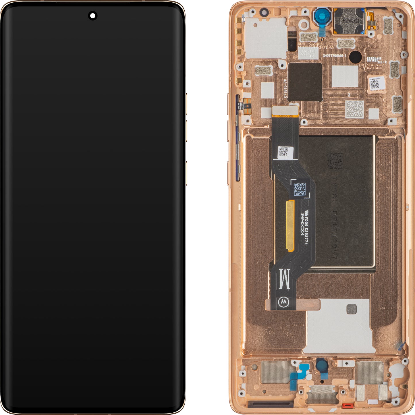 Touchscreen Display Motorola Edge 50, med ramme, Pink (Peach Fuzz), Service Pack 5D68C25137 