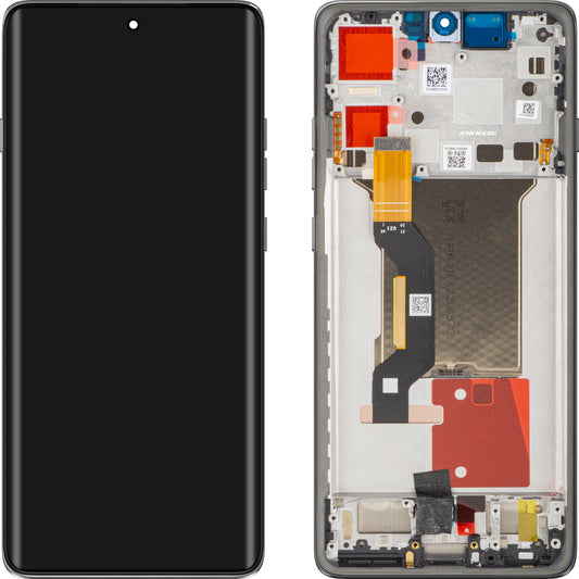Display med Touchscreen Motorola Edge 60 Pro, med Ramme, Grå (Pantone Shadow), Servicepakke 5D68C30253