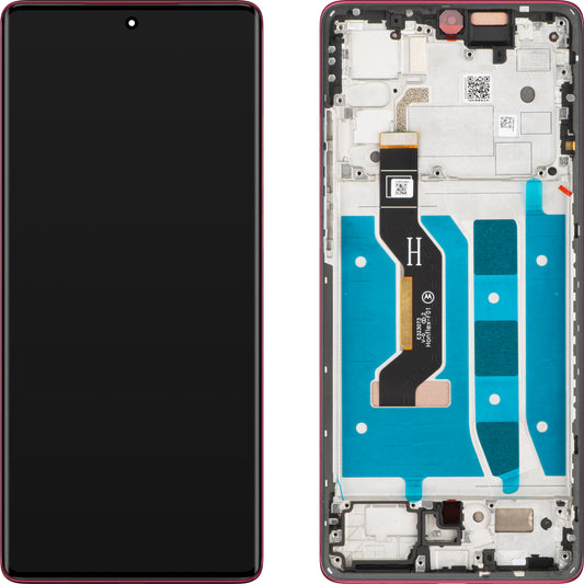 Display med Touchscreen Motorola Moto G85, med Ramme, Blå (Relucent Blue), Servicepakke 5D68C29595