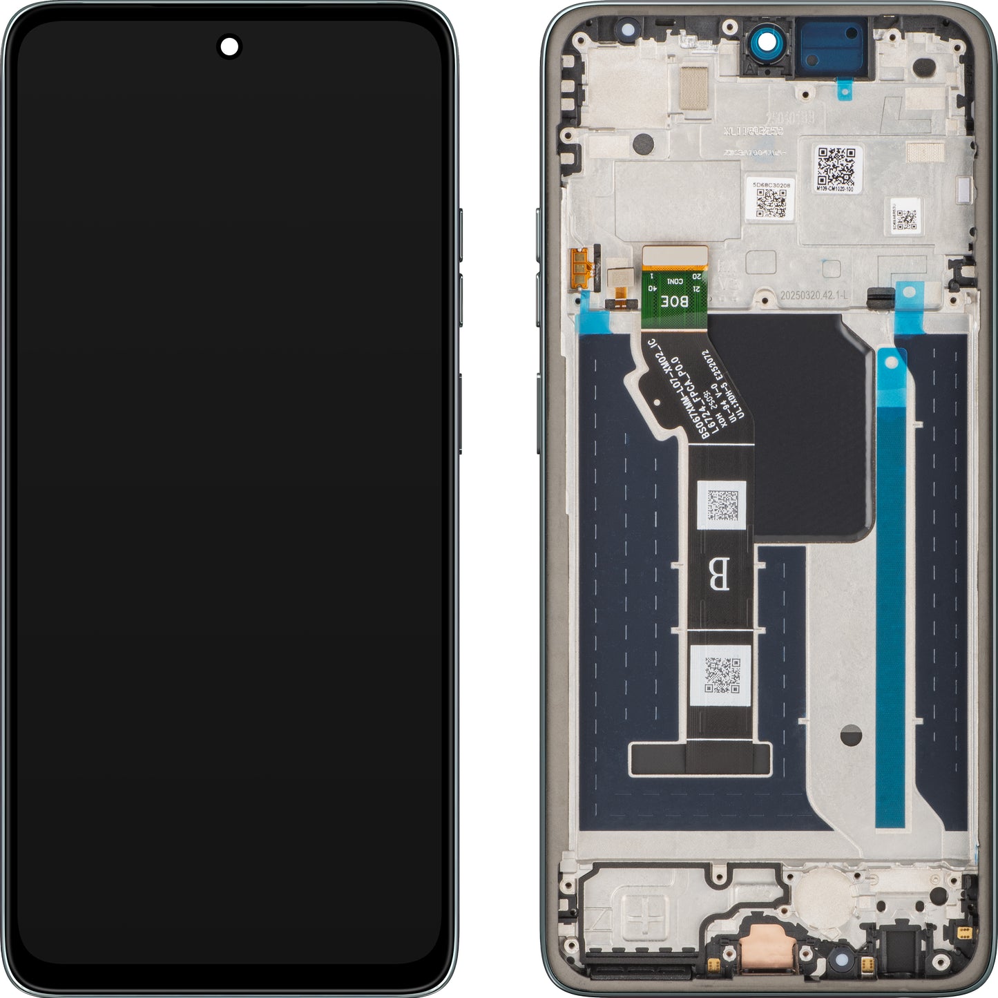 Display med Touchscreen Motorola Moto G56, med Ramme, Grå (Pantone Gray Mist), Service Pack 5D68C30209