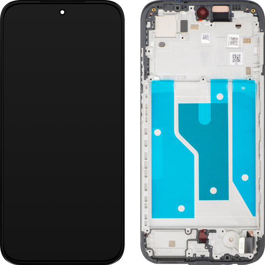 Touchscreen-display til Motorola Moto G77 / G67, med ramme, sort (Pantone Black Olive), Swap 5D68C32013