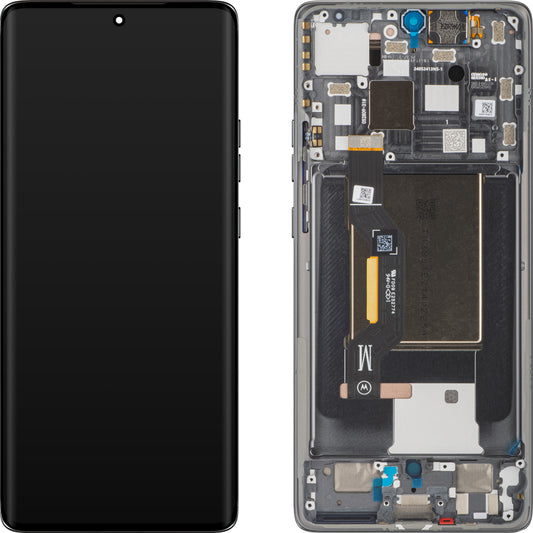 Touchscreen-display til Motorola Edge 50 med ramme, grå (Koala Gray), genforseglet 5D68C25135
