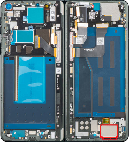 Touchscreen-display Motorola Razr Fold, med ramme, under inner, sort (Pantone Blackened Blue) Service Pack 5D68C32444