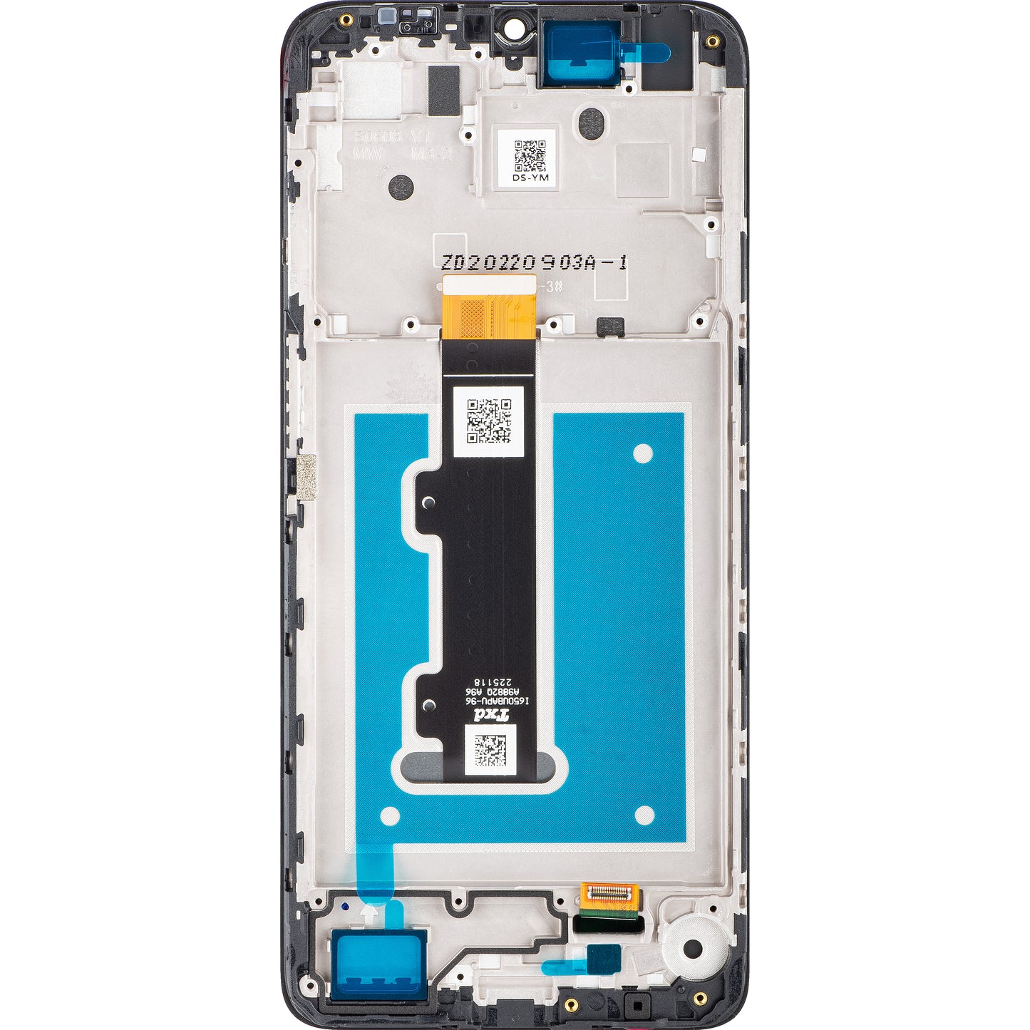 Touchscreen Display Motorola Moto E22i / E22, med ramme, sort, Service Pack 5D68C21594 