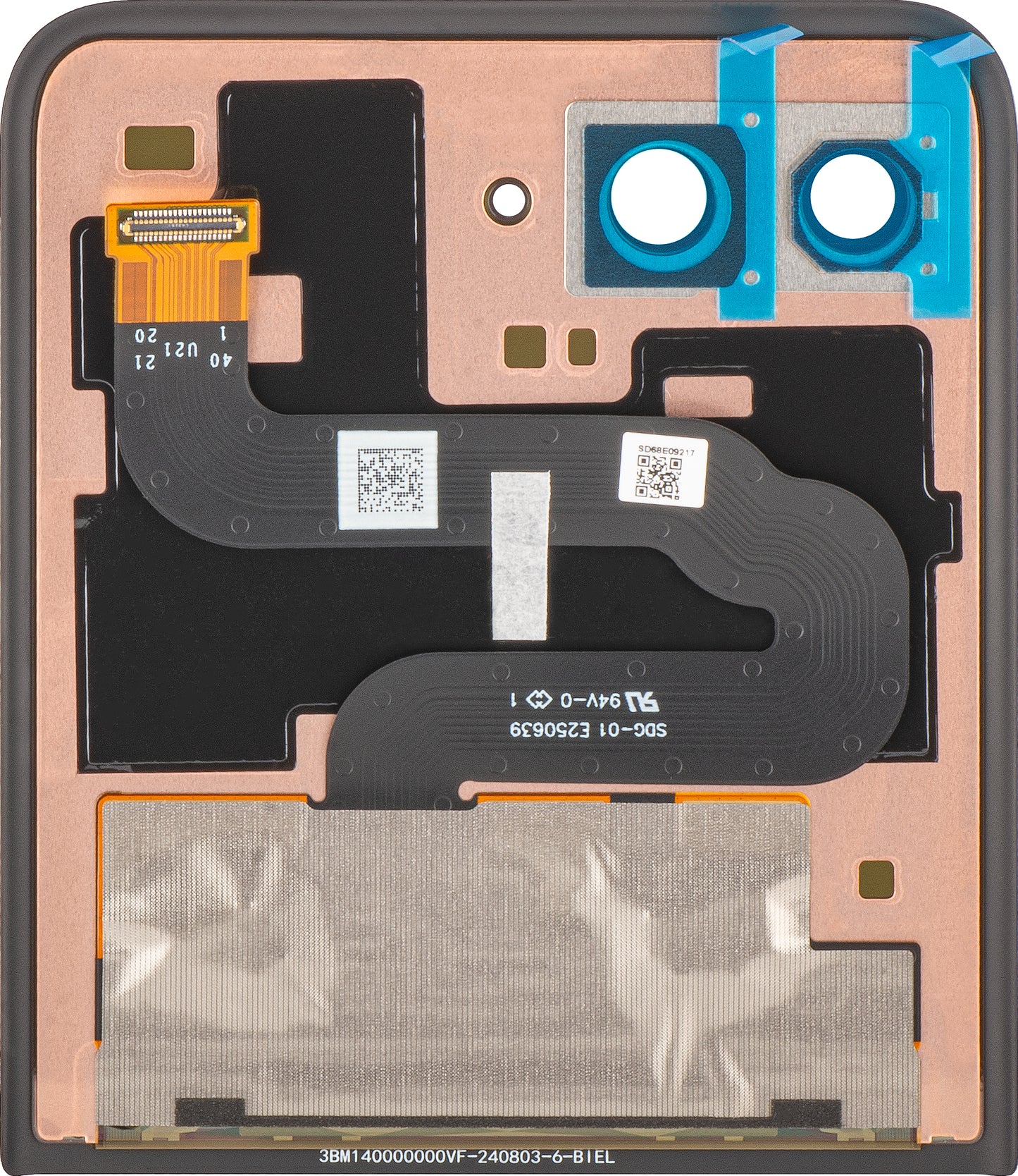 Display med Touchscreen Motorola Razr+ 2025 / Razr+ 2024 / Razr 50 Ultra, Sub Outer, Service Pack 5D68C24593