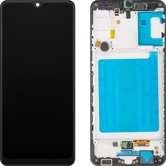 Display med MP touchscreen kompatibel med Samsung Galaxy A31 A315, med ramme, OLED-version, sort