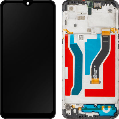 Display med Touchscreen MP kompatibel med Samsung Galaxy A10s A107, med Ramme, Sort