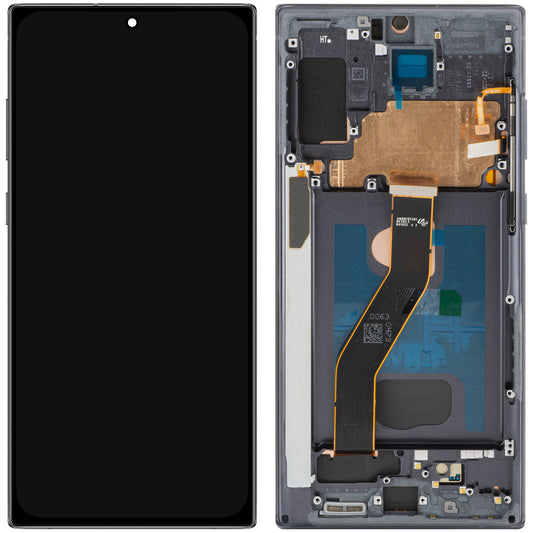 Display med Touchscreen MP kompatibel med Samsung Galaxy Note 10+ N975, med Ramme, OLED Version, Sort