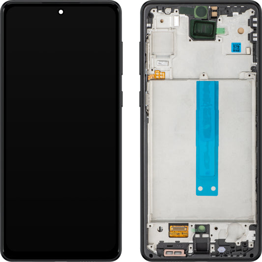 Display med Touchscreen MP kompatibel med Samsung Galaxy A73 5G A736, med Ramme, Sort