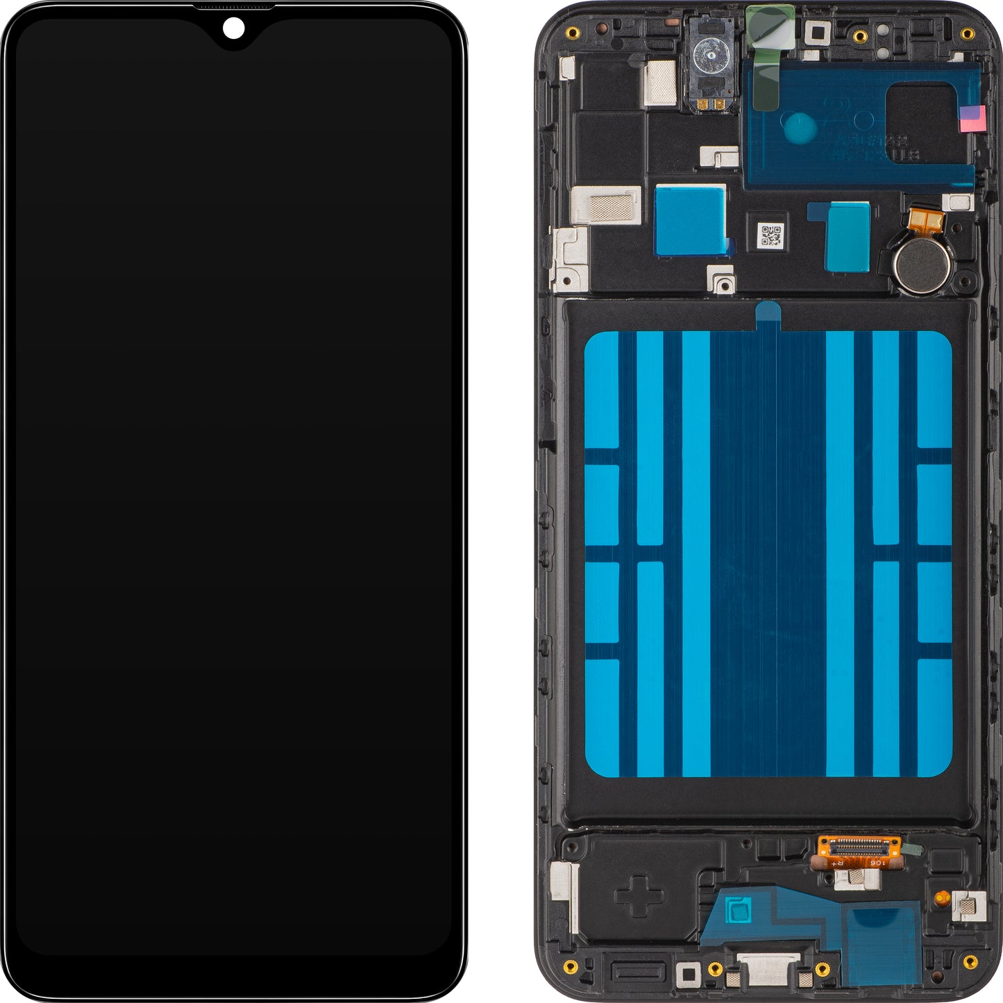 Display med Touchscreen MP kompatibel med Samsung Galaxy A20 A205, med Ramme, Sort