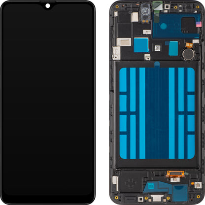 Display med Touchscreen MP kompatibel med Samsung Galaxy A20 A205, med Ramme, Sort