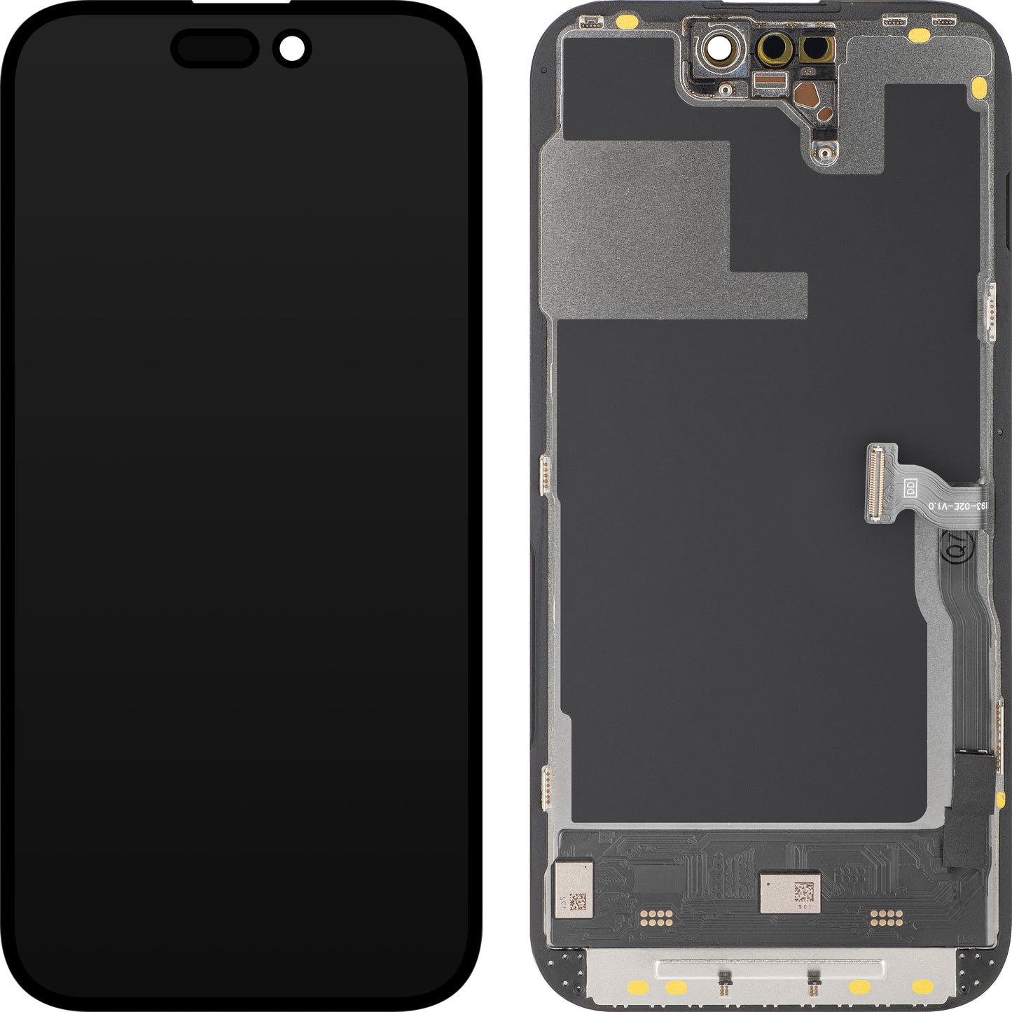 Display med MP touchscreen kompatibel med Apple iPhone 14 Pro, med ramme, Soft OLED 120Hz FHD Diagnostic version, Sort