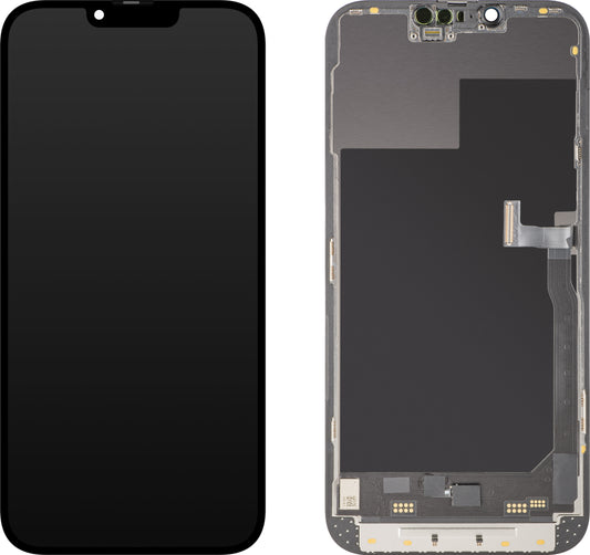 Display med MP touchscreen kompatibel med Apple iPhone 13 Pro Max, med ramme, Soft OLED 120Hz FHD Diagnostic version, Sort