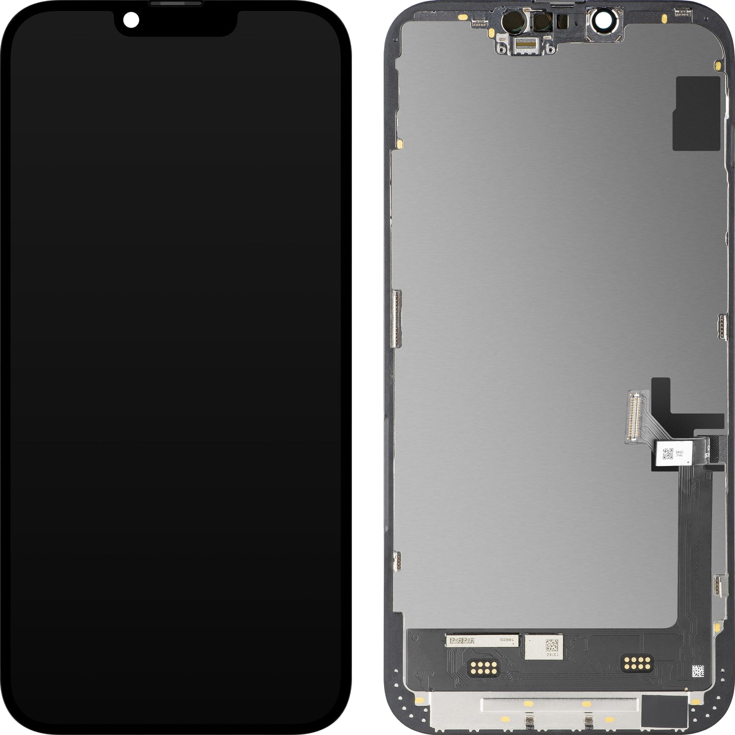 Display med MP touchscreen kompatibel med Apple iPhone 14 Plus, med ramme, Soft OLED FHD Diagnostic version, Sort