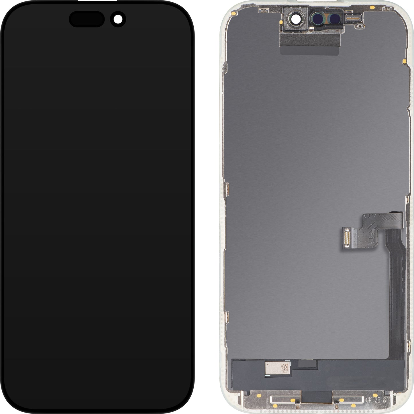 Display med MP touchscreen kompatibel med Apple iPhone 16 Pro, med ramme, OLED FHD IC Movable version, Sort