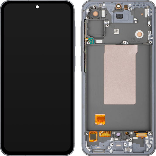 Display med MP touchscreen kompatibel med Samsung Galaxy A56 A566, med ramme, OLED-version, sort