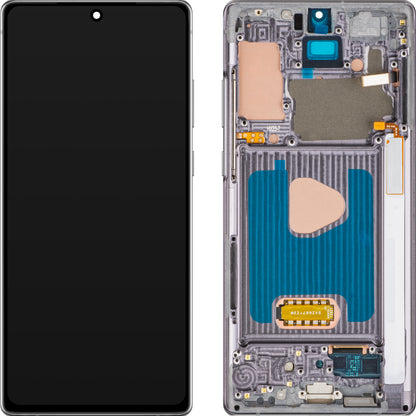 Display med MP touchscreen kompatibel med Samsung Galaxy Note 20 N980, med ramme, OLED-version, sort