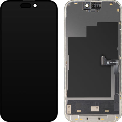 Display med MP touchscreen kompatibel med Apple iPhone 15 Pro, med ramme, Soft OLED FHD 120Hz Diagnostic version, Sort