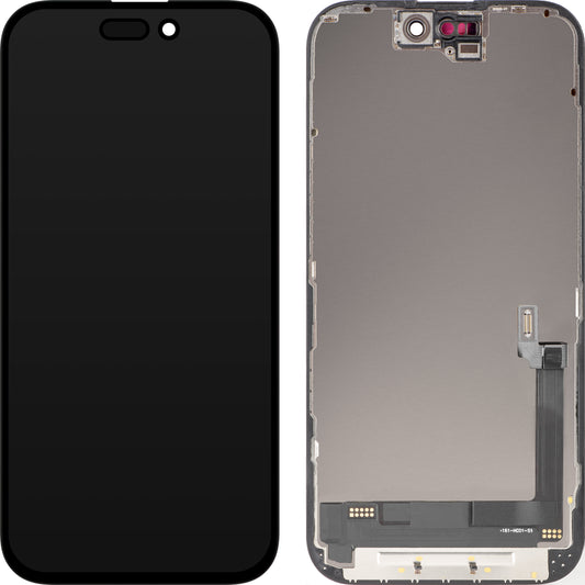 Display med MP touchscreen kompatibel med Apple iPhone 16, med ramme, OLED FHD Diagnostic version, Sort