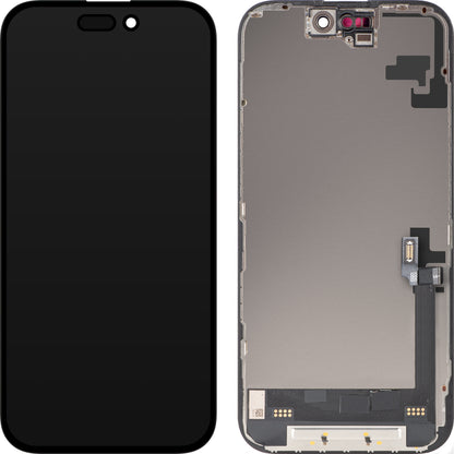 Display med MP touchscreen kompatibel med Apple iPhone 16, med ramme, Soft OLED FHD Diagnostic version, Sort