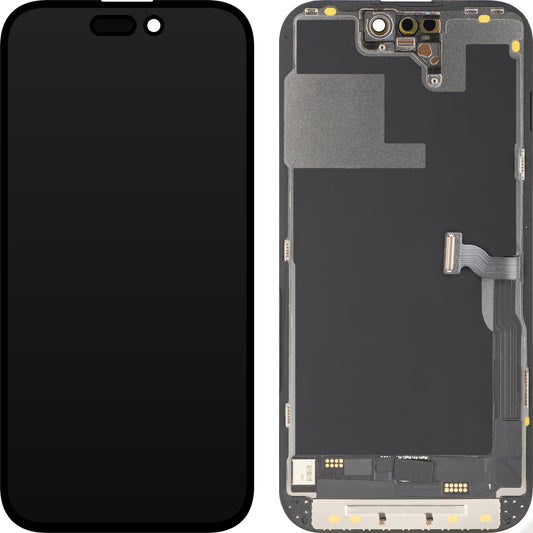 Display med MP touchscreen kompatibel med Apple iPhone 14 Pro, med ramme, OLED FHD Diagnostic version, Sort