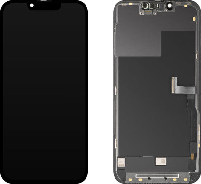 Display med MP touchscreen kompatibel med Apple iPhone 13 Pro, med ramme, OLED FHD Diagnostic version, Sort