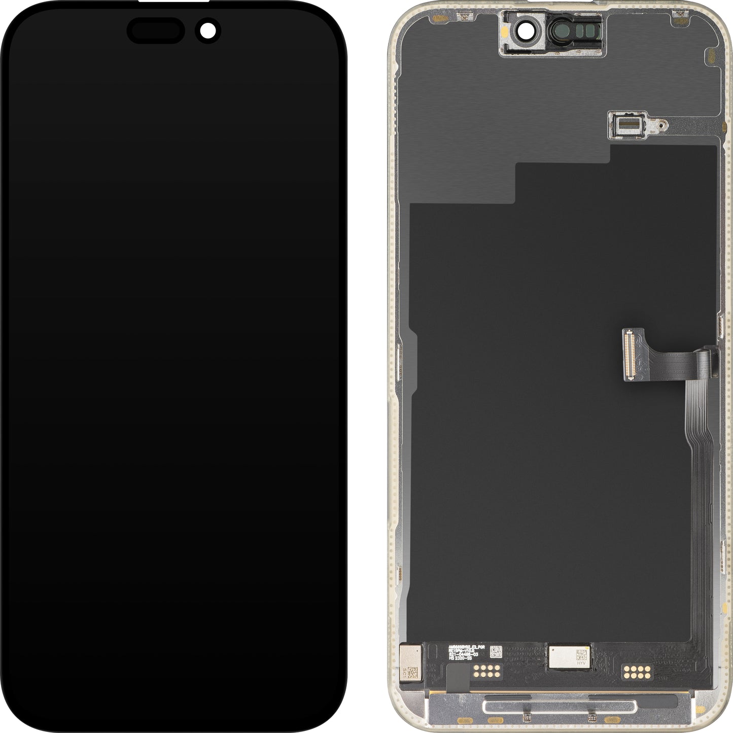 MP Touchscreen-display kompatibelt med Apple iPhone 15 Pro Max, med ramme, Premium Soft OLED FHD 120Hz version, sort