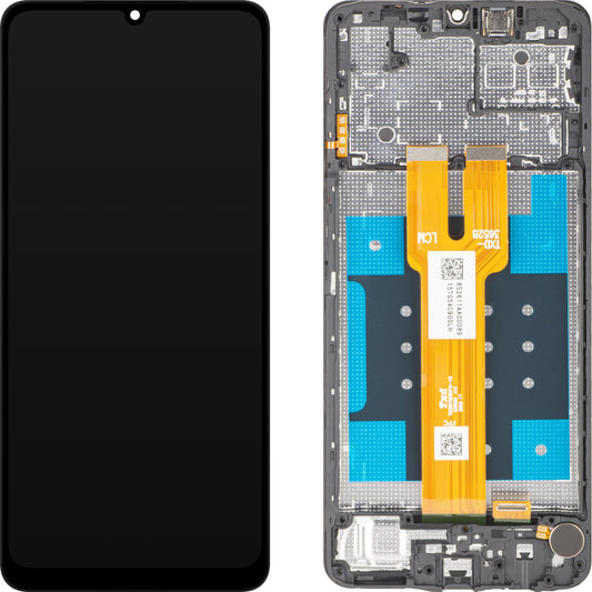 MP Touchscreen-display kompatibelt med Samsung Galaxy A06 5G A066, med ramme, sort