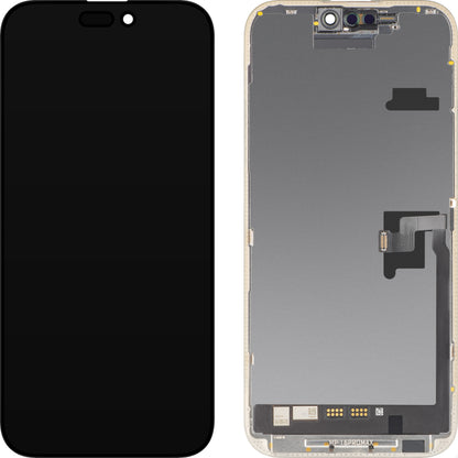 MP Touchscreen-display kompatibelt med Apple iPhone 16 Pro Max, med ramme, Soft Version OLED FHD Diagnostic, sort