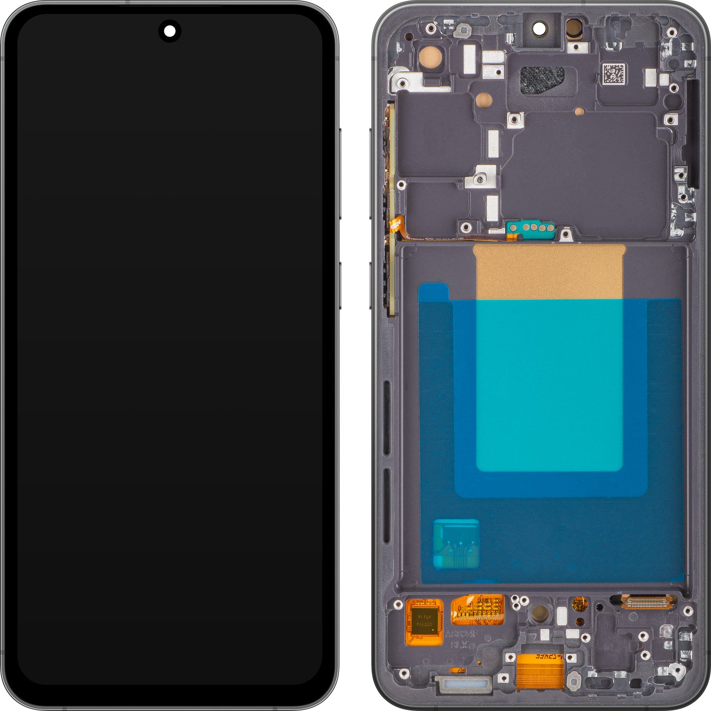 MP Touchscreen-display kompatibelt med Samsung Galaxy S24 FE S721, med ramme, OLED-version, sort