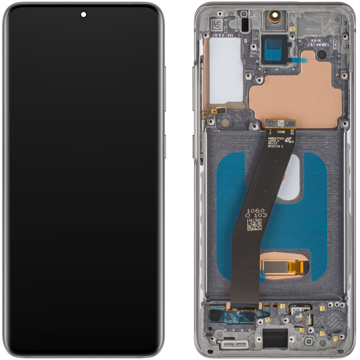 MP Touchscreen-display kompatibelt med Samsung Galaxy S20 5G G981 / S20 G980, med ramme, OLED-version, sort