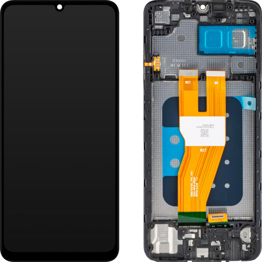 MP Touchscreen-display kompatibelt med Samsung Galaxy A05 A055, med ramme, sort, swap
