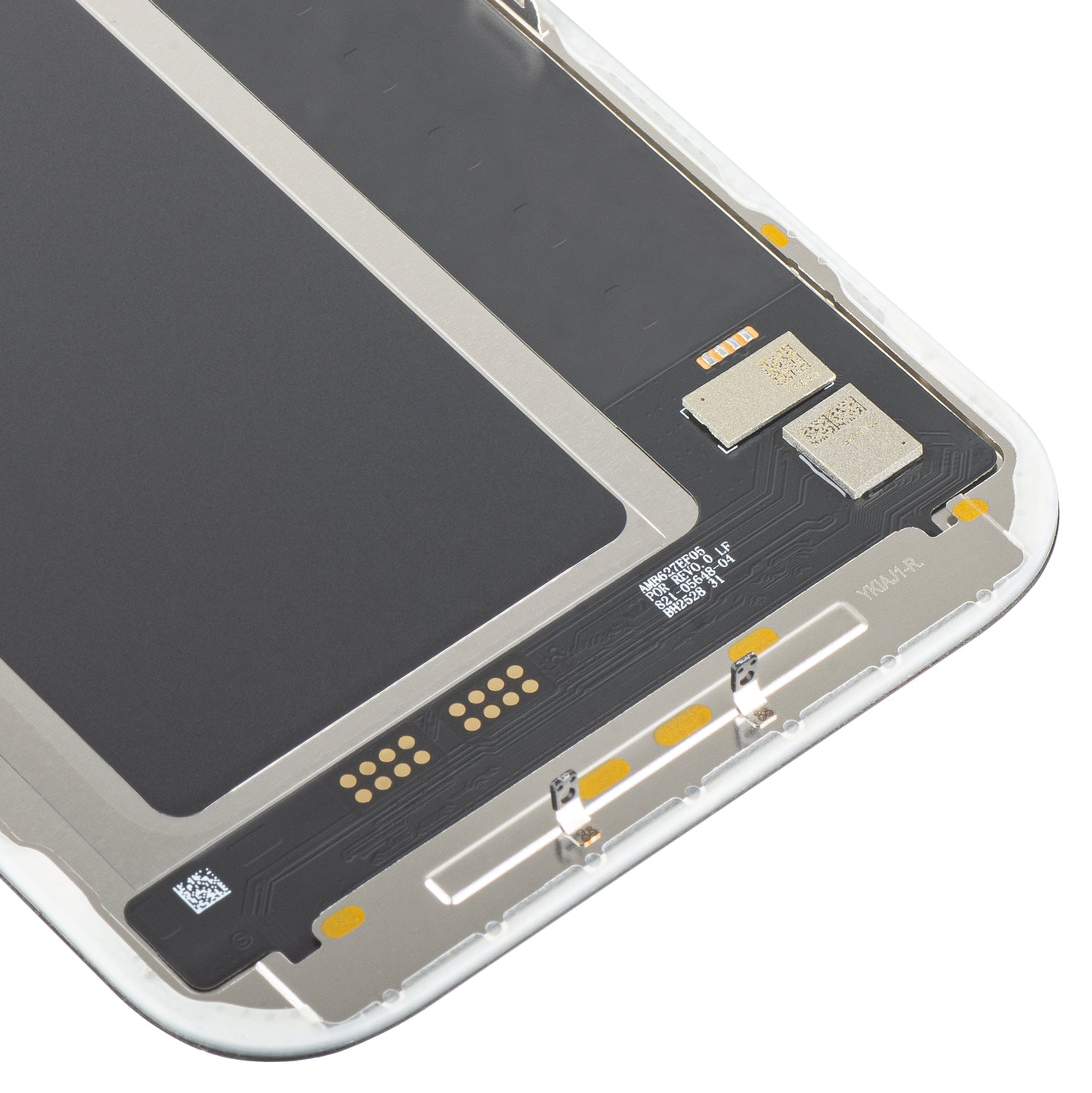 MP Touchscreen-display kompatibelt med Apple iPhone 17 Pro, med ramme, Soft OLED FHD 120Hz IC flytbar version, sort