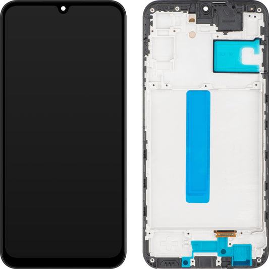 MP Touchscreen Display kompatibel med Samsung Galaxy A25 A256, med ramme, OLED-version, sort