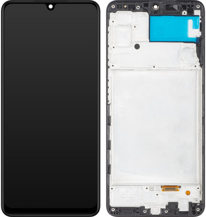 MP Touchscreen Display kompatibel med Samsung Galaxy A22 A225, med ramme, sort 