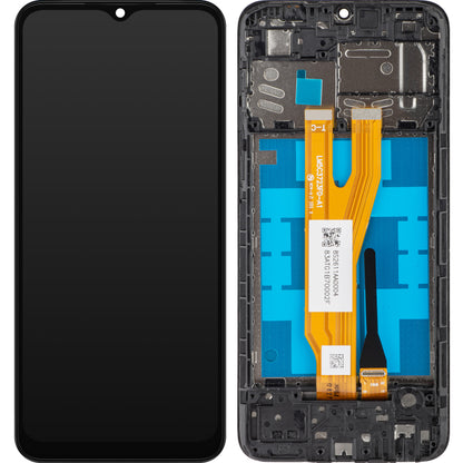 MP Touchscreen Display kompatibel med Samsung Galaxy A03 Core A032, med ramme, sort 