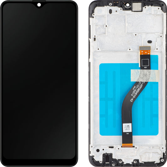 MP Touchscreen Display kompatibel med Samsung Galaxy A20s A207, med ramme, sort 