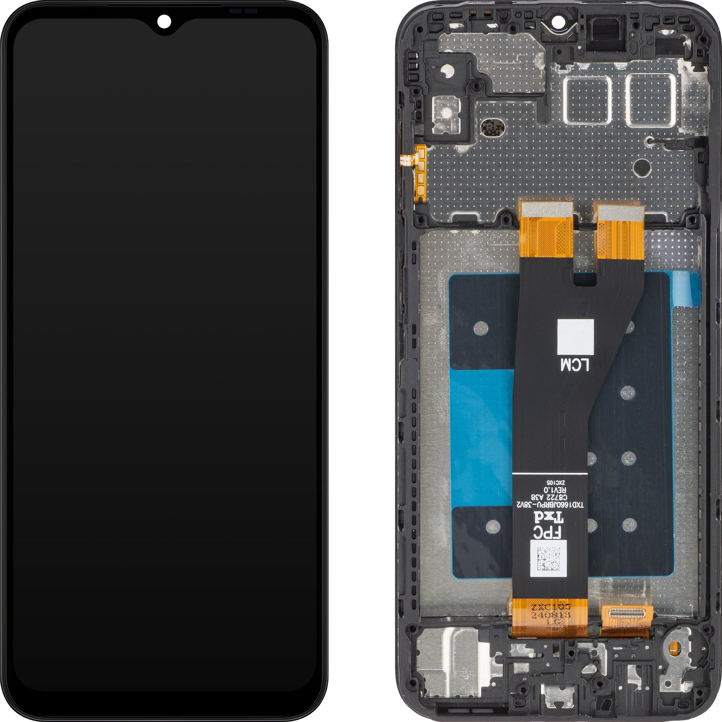 MP Touchscreen Display kompatibel med Samsung Galaxy A14 5G A146, med ramme, sort 