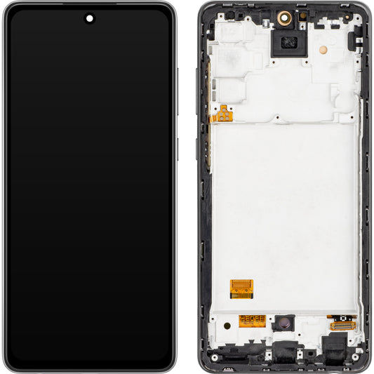 MP Touchscreen Display kompatibel med Samsung Galaxy A72 A725 / A72 5G A726, med ramme, OLED-version, Sort 