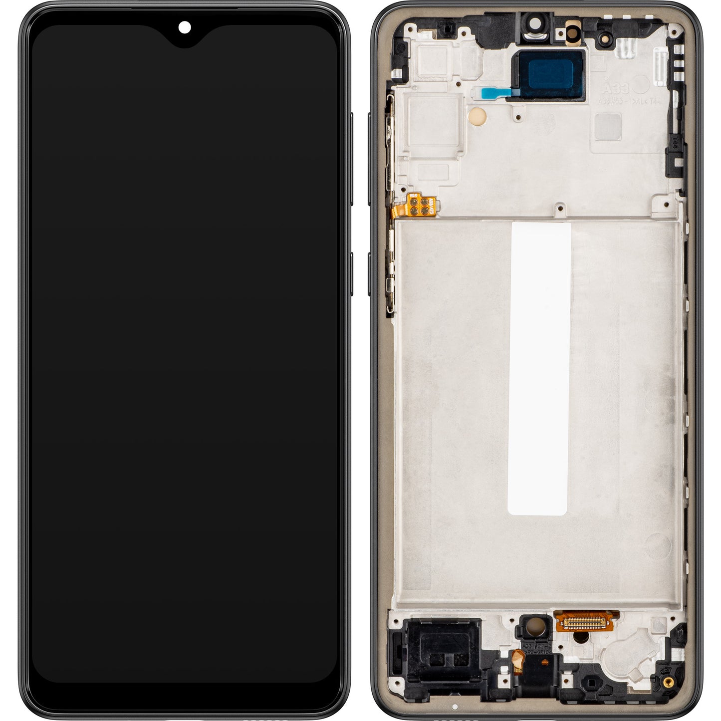 MP Touchscreen Display kompatibel med Samsung Galaxy A33 5G A336, med ramme, OLED-version, sort 