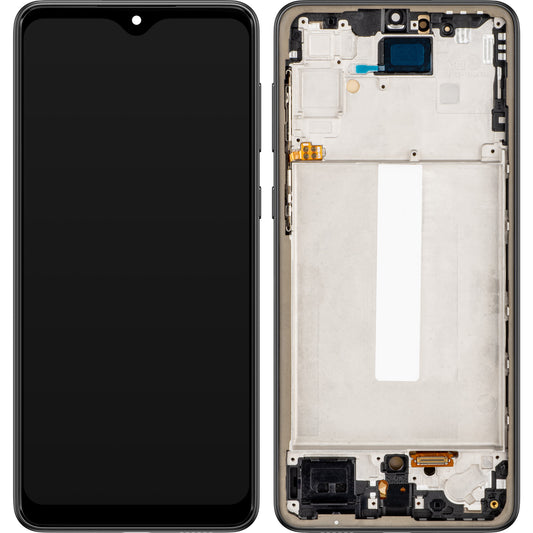 MP Touchscreen Display kompatibel med Samsung Galaxy A33 5G A336, med ramme, OLED-version, sort 