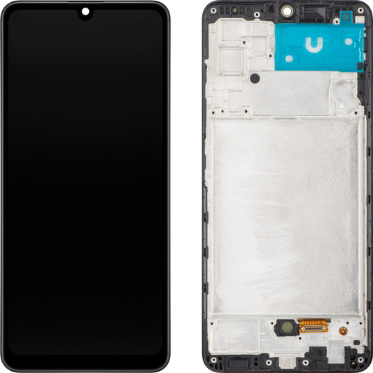 MP Touchscreen Display kompatibel med Samsung Galaxy A32 A325, med ramme, OLED-version, sort 