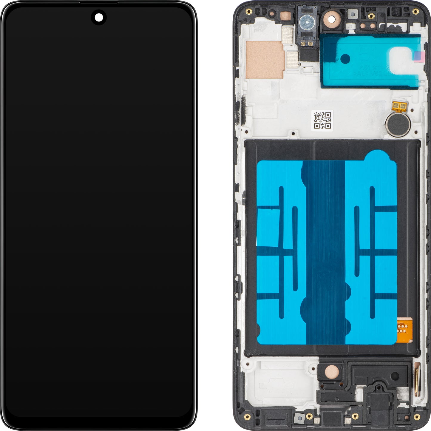 MP Touchscreen Display kompatibel med Samsung Galaxy A51 A515, med ramme, sort 