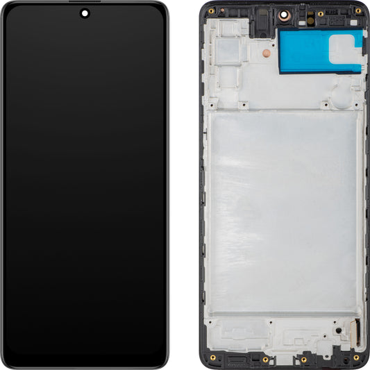 Display med Touchscreen MP kompatibel med Samsung Galaxy M51 M515, med Ramme, OLED-version, Sort