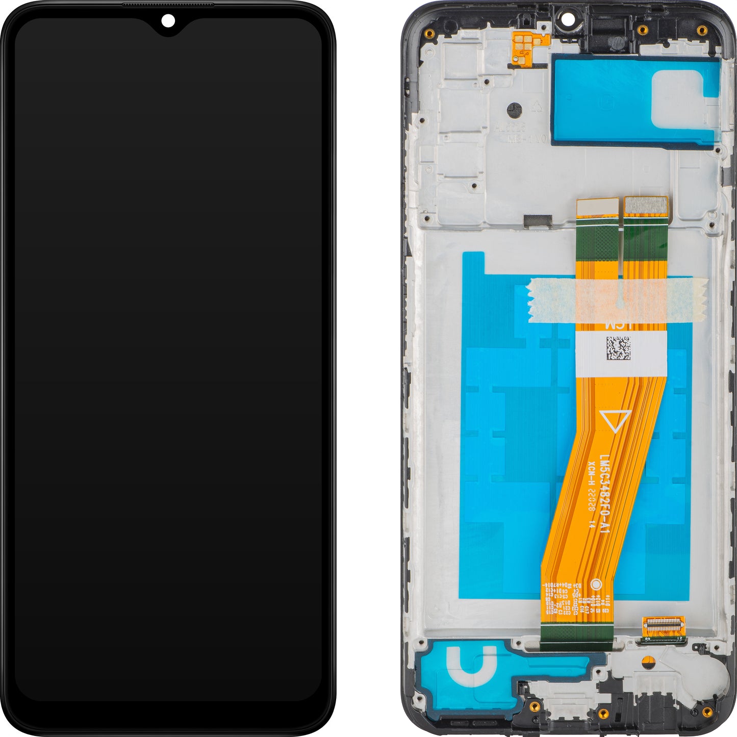 Display med MP touchscreen kompatibel med Samsung Galaxy A03s A037, med ramme, Version F, Sort