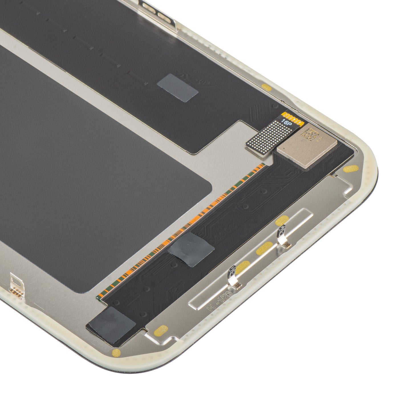MP Touchscreen-display kompatibel med Apple iPhone 17 Pro Max, med ramme, OLED FHD IC Movable-version, sort