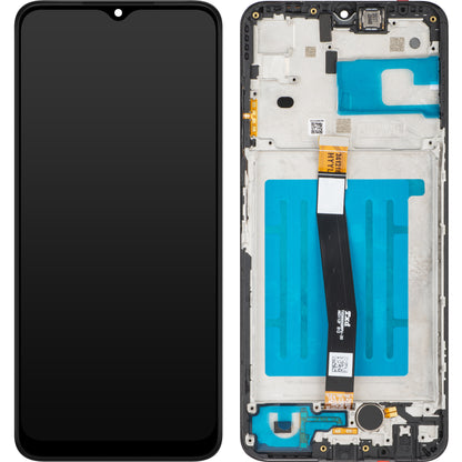 MP Touchscreen Display kompatibel med Samsung Galaxy A22 5G A226, med ramme, sort 