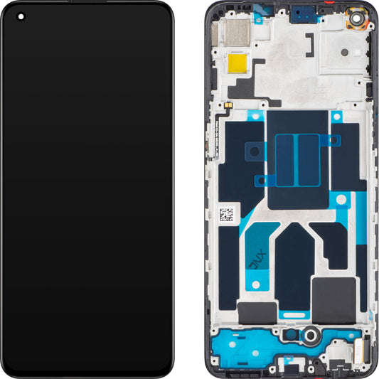 OnePlus Nord CE 5G Touchscreen-display med ramme, sort (Charkoal Ink), Service Pack 2011100302