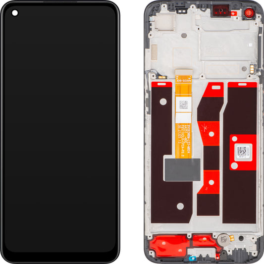 Display med Touchscreen Oppo A55, med Ramme, Sort (Starry Black), Service Pack 4908581