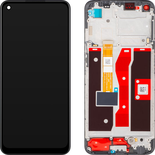 Display med Touchscreen Oppo A54, med Ramme, Sort (Crystal Black), Service Pack 4907222